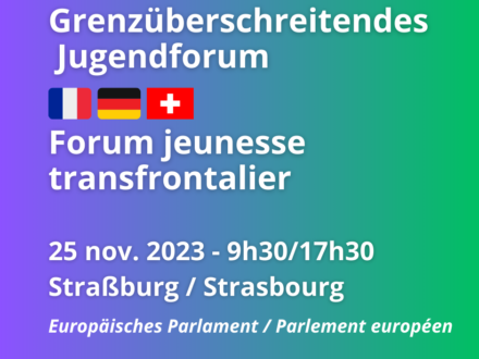 Nimm an einem grenzüberschreitenden Jugendforum teil! 25. Nov. 2023 – Straßburg